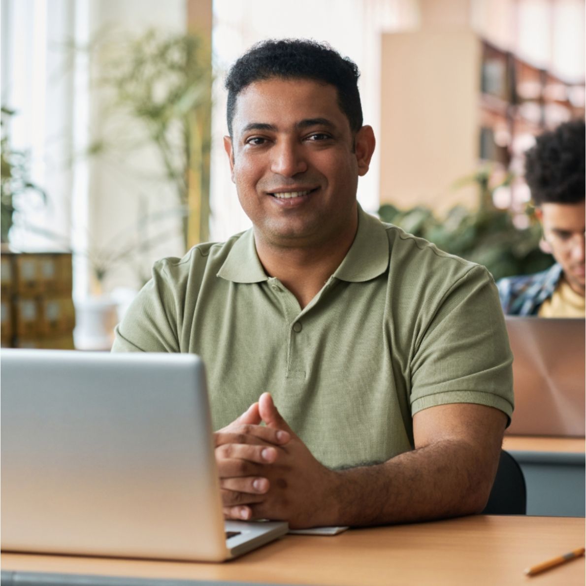 Adult Student sitting at desk